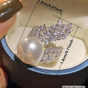 Lustrous Pearl and Crystal Ring